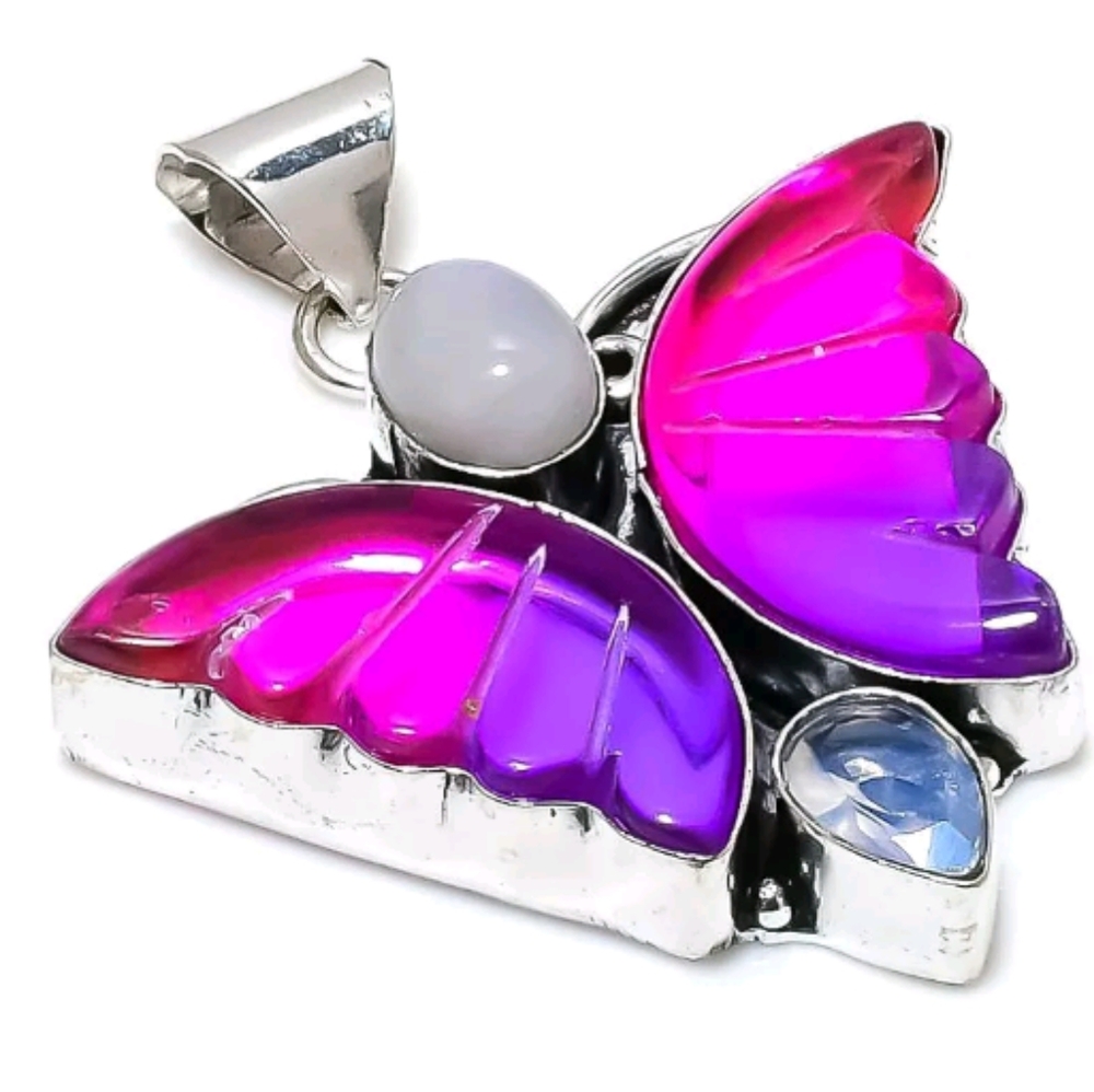 FINAL PRICE DROP! Handcrafted Quartz Butterfly Pendant